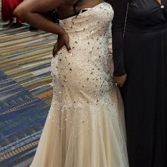 Colors Long Nude Prom Dress - Picture 2 of 4